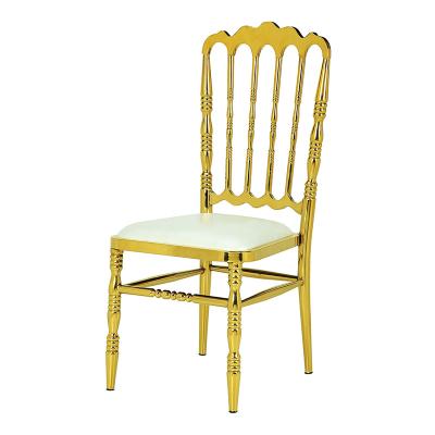 China Traditional Factory Customized Luxury Seat Wedding Stainless Steel Dining Chair for sale