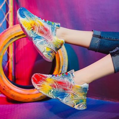 China CUSHIONING new style autumn and winter fashion personality graffiti casual comfortable platform sneakers for sale