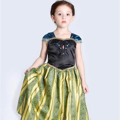 China HIGH STREET 2022 European and American high quality cute children short sleeve princess hot sale of printed dress children for sale