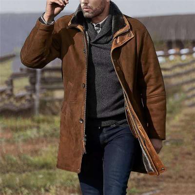 China Anti-Wrinkle Winter Men Mid Wool Long Straight Overcoat Casual Coat For Men for sale