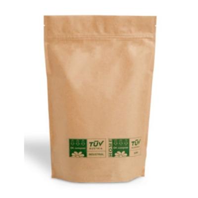 China Shock Resistance Re-closable PLA/PBAT Biodegradable Self Standing Up Kraft Paper Bag for Food Packaging Bags Manufacturer for sale