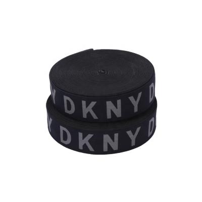 China Logo Soft Black Jacquard Elastic Custom Band High Strength Strap For Sports Wear for sale