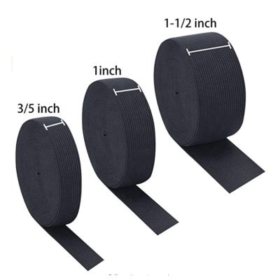 China 2 Inch Width Black Elastic Knit Heavy Elastic Spool Stretch High Elasticity Knit Elastic Band for sale