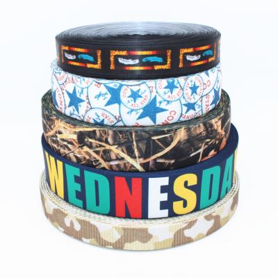 China Sustainable Design Customized Hot Transfer Prints Polyester Webbing for sale