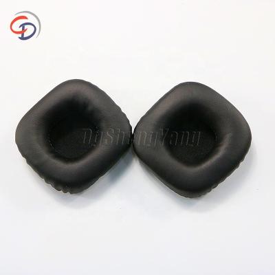 China Ear Hook Manufacturer Quality Replacement MAIN Square Protein Leather Foam Ear Pad Cushion Ear Pads Earphone Cover for sale