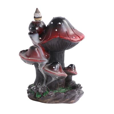 China Wholesale Chinese Mushroom Craft Resin Incense Water Flow Backflow Censer European Style Decoration Censer for sale