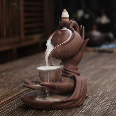 China New Home Chinese Incense Accessories Decoration Bergamot Teapot Backflow Sandalwood Censer for sale