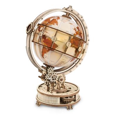 China China Factory Wholesale Puzzle Decompression Toys DIY Night Globe Wooden Craft Of Light Handmade Gift Decor for sale