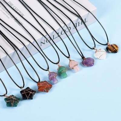 China Natural China Crystal Mini Star Love Mushroom Jade Hanging Hand Wrapping Crystal Jewelry Wholesale for sale