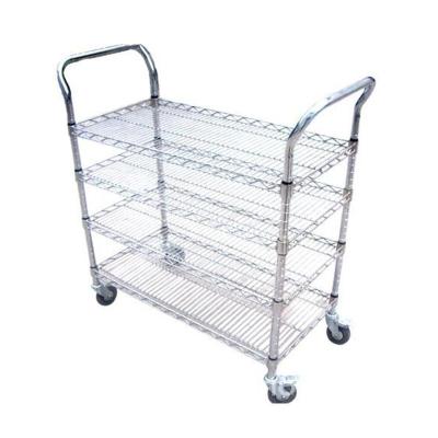 China B0403 ESD Industrial Workplace Electronic Factory SMT Trolley Stainless Steel ESD Cart Shelf for sale