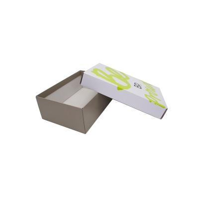 China Manufacturer Materials Shoe Apparel Packaging Recycled Brown Kraft Paper Lid And Base Box With Custom Logo for sale