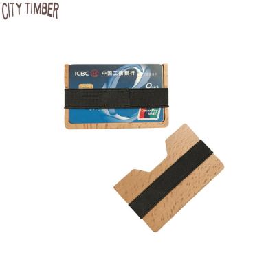 China Wholesale Slim Silver Clip Fashion Wooden Credit Card Holder Promotion Wallet ID Custom Card Case For Women Men for sale