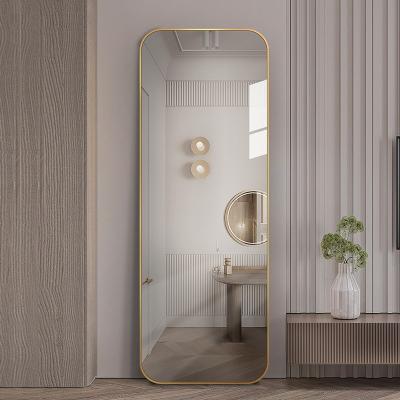 China Contemporary Modern Full Body Mirror Wall Hanging Simple Design Explosion Proof High Definition Silver Mirror for sale