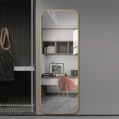 China Contemporary Modern Full Body Mirror Wall Hanging Simple Design Explosion Proof High Definition Silver Mirror for sale