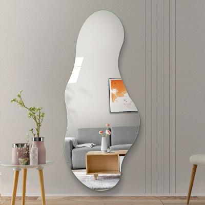 China Contemporary Irregular Explosion-proof Makeup Mirror Integral Mirror Frameless Design Wall Mounted Mirror More Concise for sale