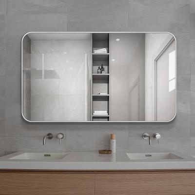 China High-definition minimalist performance bathroom mirror has anti-oxidation protective layer and waterproof wall-mounted bathroom mirror for sale