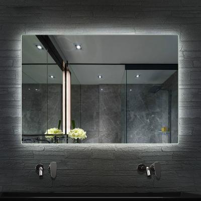 China Contemporary Led Modern Wall Mounted Frameless Lighting Bathroom Dressing Table Mirror Bathroom Mirror for sale