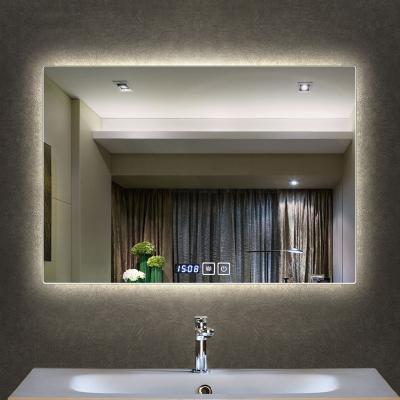 China Contemporary Wall Mounted Frameless Bathroom Mirror Bathroom Vanity Table Modern Wall Mounted Lighting Mirror for sale