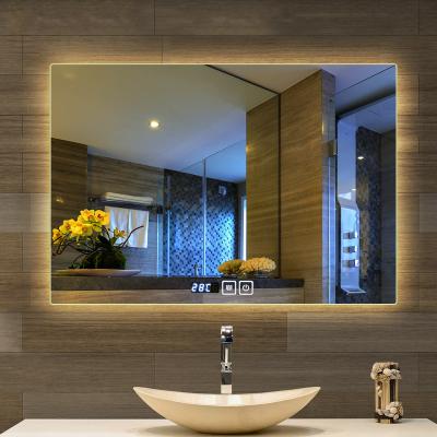 China Contemporary Led Modern Wall Mounted Frameless Lighting Bathroom Dressing Table Mirror Bathroom Mirror for sale