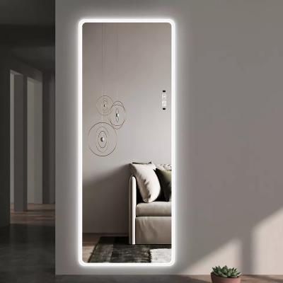 China Wall LED Cloakroom Mirror Smart LED Lighted Full Mirror for sale