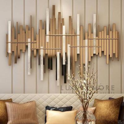 China Luxury Minimalist Contemporary Iron Wall Art 2021 Style Stereoscopic Modern Wall Hanging Wall Decorations for sale