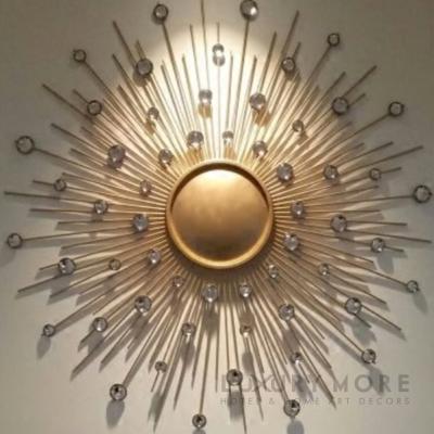 China 2021 Luxury Gold Flower Wall Decorations Metal Wall Hanging Fashion Minimalist Wall Art for sale