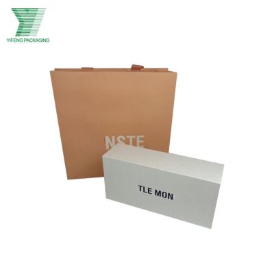 China Recycled Materials Wholesale Custom Minimalist Design Luxury Gift Wrapping Cardboard Paper Gift Box With Paper Bag for sale