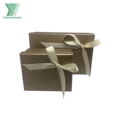 China High Quality Luxury Custom Recycled Materials Printing Hard Rigid Cardboard Box With Ribbon Gift Box Packaging for sale