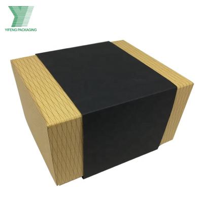 China Custom Design Recycled Materials Logo Printing High Quality Luxury Kraft Paper Recycled Rigid Kraft Paper Gift Box for sale