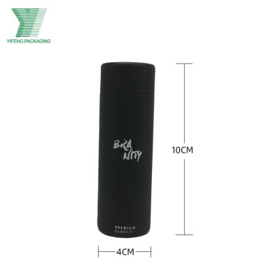 China Custom Recyclable Wholesale Eco Friendly Luxury Cardboard Black Beauty Paper Cylinder Cosmetic Packaging for sale