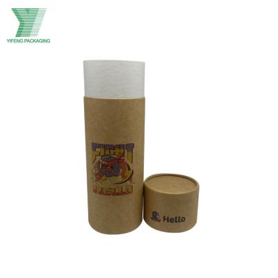 China Recyclable High Quality Custom Kraft Paper Tubes Packaging Boxes Cylinder Tube Box Round Container Gift Box for sale