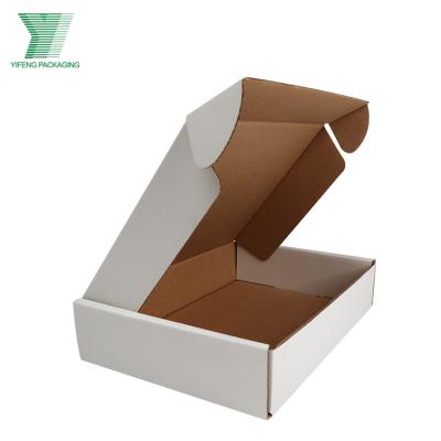 China Small Quantity Order Recyclable Ready To Ship Simple White Folding Shipping Paper Mailing Box Biodegradable Corrugated Small Packaging Box for sale