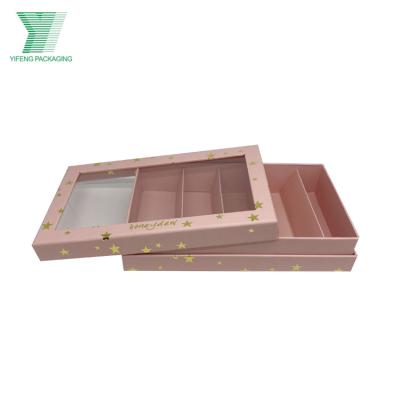 China Recyclable Wholesale Custom Printed Luxury High Quality Recycled Rose Kraft Paper Chocolate Packaging Gift Box With Stars for sale