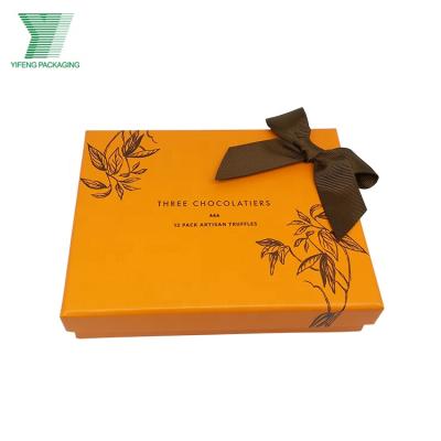 China Recycled Materials Wholesale Luxury Custom Logo Printed Truffle Candy Candy Wrapping Cardboard Paper Gift Chocolate Packaging Boxes for sale