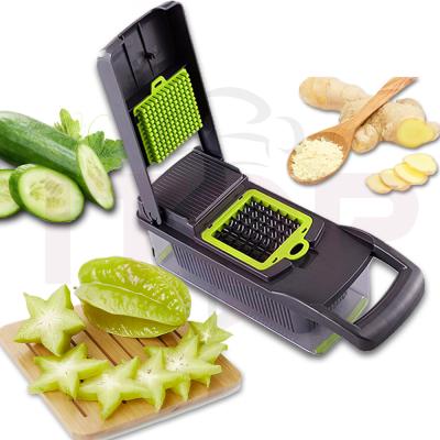 China GZKITCHEN Viable 9 in 1 Manual Mandoline Slicer Veggie Cleaver, Vegetable Food Cleaver Onion Cutter Slicer for sale