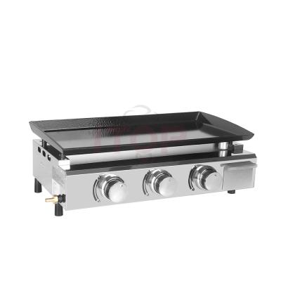 China Height Adjustable Garden 3 Burners Gas Barbecue Grills Gas Grills Plancha 7500W Gas BBQ Grills Home Non-Stick Hot Dish Griddle Chicken Beef Pork Griddle 7500W for sale