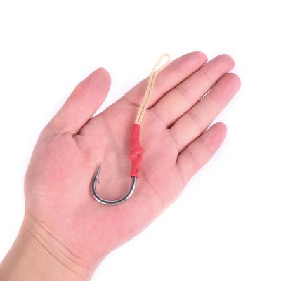 China Chinese Aid Hook AGITEK Quality Stainless Steel Single Hook With Strings Fishing Line Aid Hook Wholesale for sale