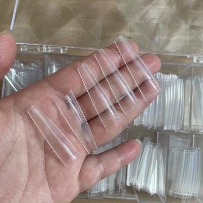 China Easy Apply French Nail Art Tips Of 504Pcs Box Wholesale Xxxl Xxl Coffin Nail Super Hot Extra Long Cover Half Tips for sale