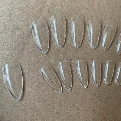 China Easy Apply Almond Full Coverage Medium Clear Nail Tips High Quality ABS Material Press On Nails For Wholesale for sale