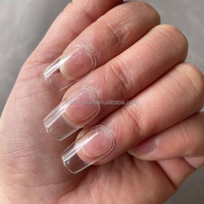 China Easy Apply Short Square Gel Nail Tips Full Coverage Acrylic Nails Square Press On Nail Tips For Wholesale for sale