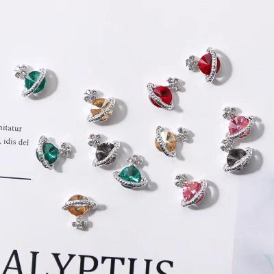 China Easy Apply New Nail Jewelry Charm 6 Color Happy Planet Nail Art Rhinestone For Nail Art Accessories Charms for sale