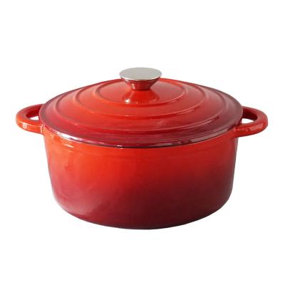 China Sustainable Home Kitchen Enamel Coated Polished Cast Iron Stick Non Cooking Pots Cookware Set Low MOQ Stock Pot Skillets Casserole Soup for sale