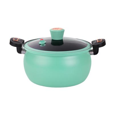 China Maifan Viable Stone Micro-pressure Double Ear Stainless Steel Soup Non-Stick Coating Pot for sale