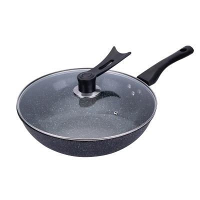 China China Seasoned Chinese Wok Full Sustainable Carbon Steel Non-Stick Marble Wok Pan 32cm for sale