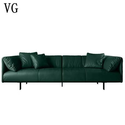 China Luxury Genuine Leather Hotel Residence Furniture Sofa Cover Removable Italian Style New Genuine Leather Sofa Sets for sale