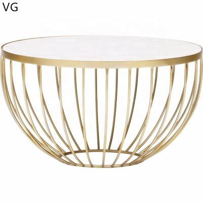 China (size)Adjustable luxury modern round marble top center coffee table metal stainless steel table living room furniture for sale