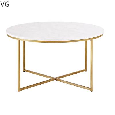 China Luxury Coffee Table (Other) Adjustable Marble Set Table With Steel Frame Round White Living Room Coffee Table for sale