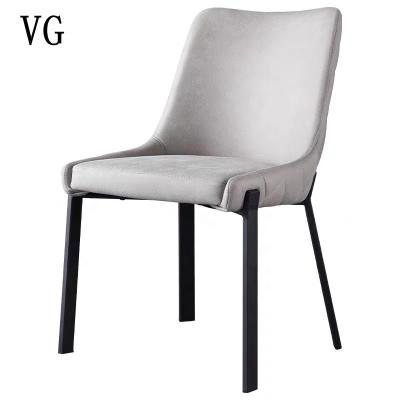 China Italian Concise Style Carbon Steel Leg Cooling Fabric Dining Chair Dining Sets for sale