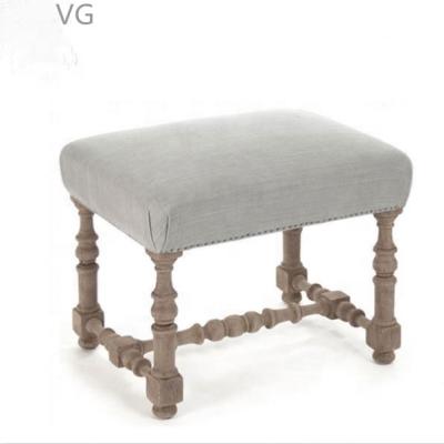 China Storage Customized Midnight Stool Tufted Stool Bench Furniture Foot Stool With Wooden Legs for sale