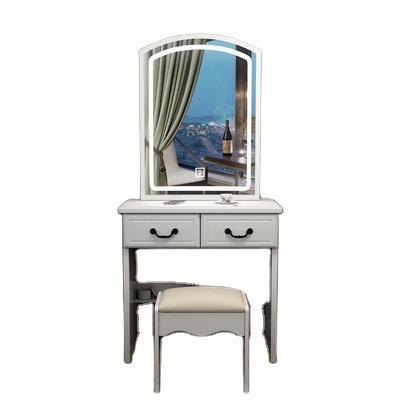 China Nordic Style Dressing Table Adjustable Modern Panel Dressing Table (The Other) With Mercury Pull-Out Mirror White HD Dressing Table With Led Mirror for sale